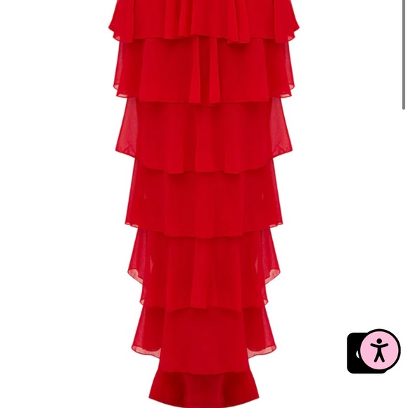 PrettyLittleThing Red Ruffle Dress NWT!! - Picture 3 of 5